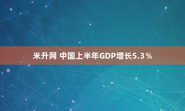 米升网 中国上半年GDP增长5.3％