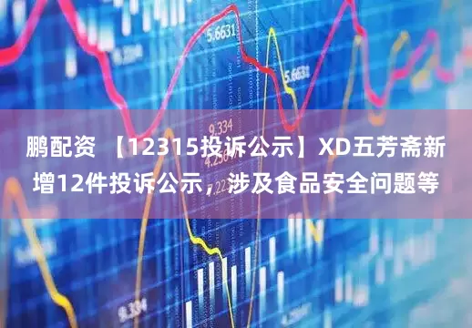 鹏配资 【12315投诉公示】XD五芳斋新增12件投诉公示，涉及食品安全问题等